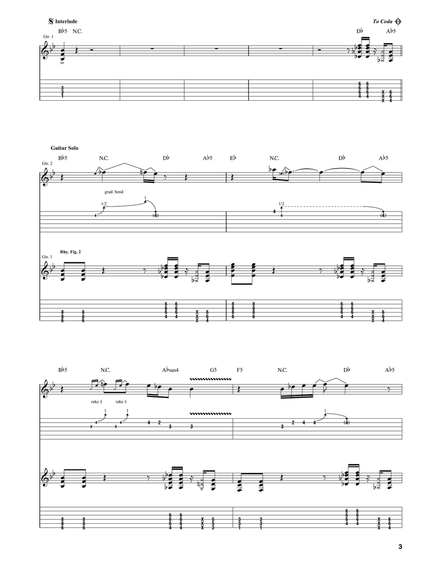 Hello Operator Hello Operator Guitar Tablature scores gallery preview page 3