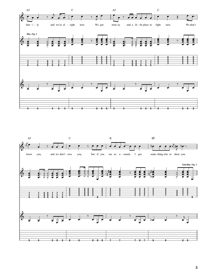 The Hardest Button To Button Guitar Tablature scores gallery preview page 3