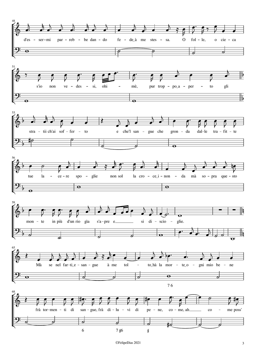 Pianto della Maddalena: Pender non prima vide sopra vil tronco Voice Solo scores gallery preview page 3
