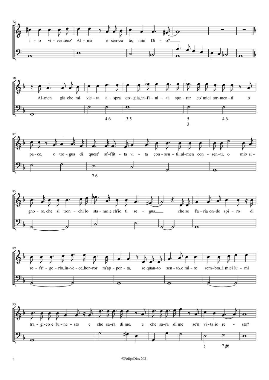Pianto della Maddalena: Pender non prima vide sopra vil tronco Voice Solo scores gallery preview page 4