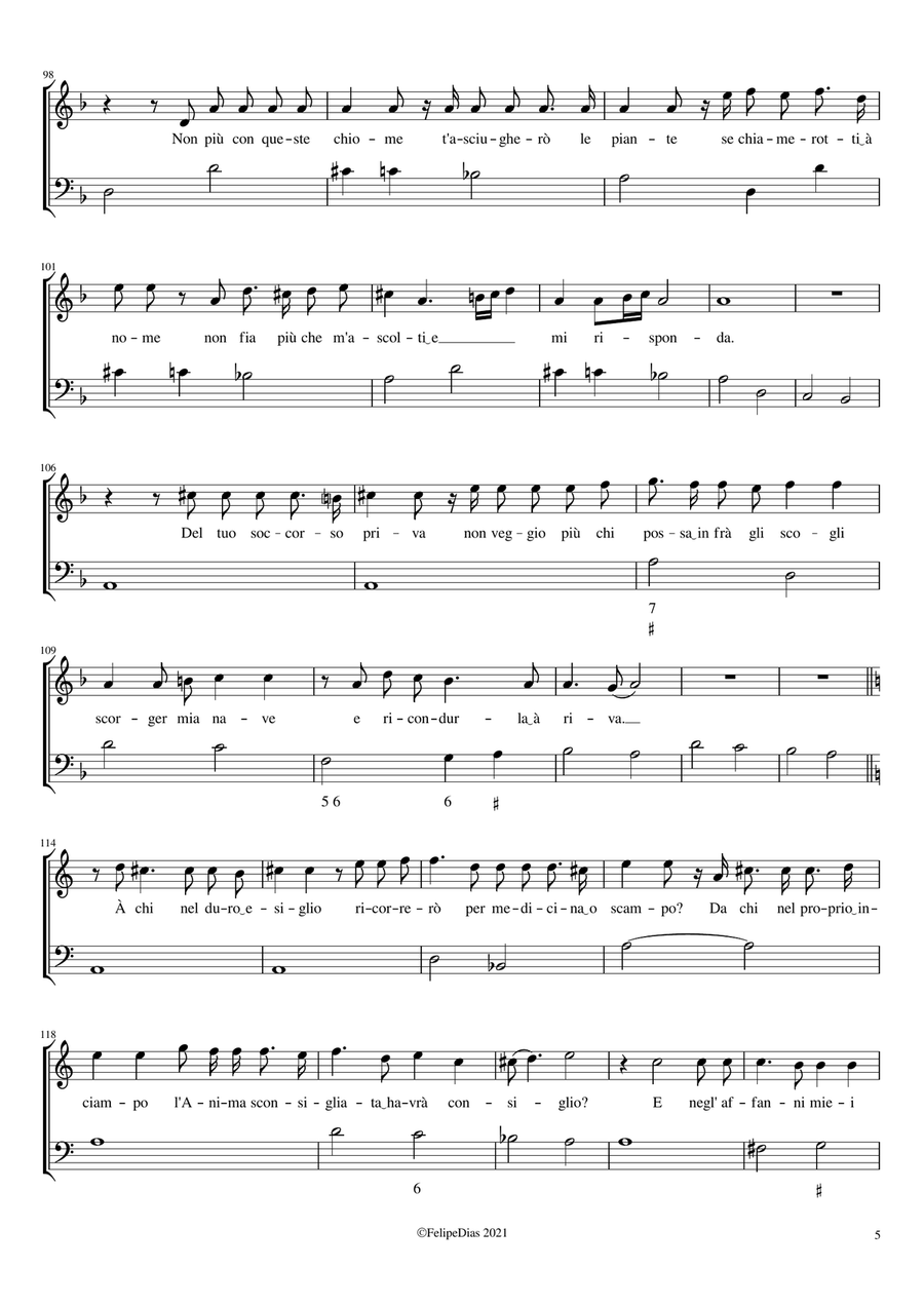 Pianto della Maddalena: Pender non prima vide sopra vil tronco Voice Solo scores gallery preview page 5