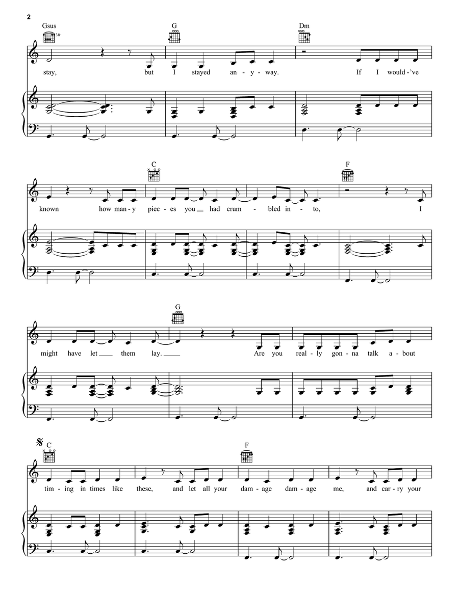 Renegade (feat. Taylor Swift) Piano, Vocal, Guitar scores gallery preview page 2