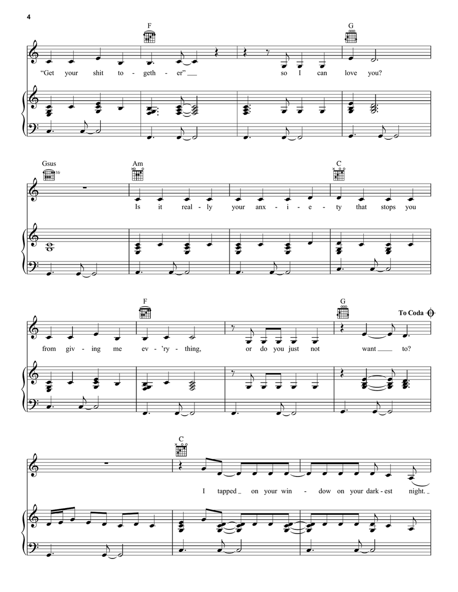 Renegade (feat. Taylor Swift) Piano, Vocal, Guitar scores gallery preview page 4