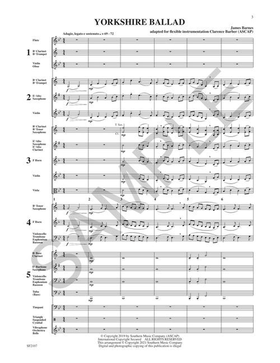 Yorkshire Ballad, 2nd Edition Concert Band scores gallery preview page 4