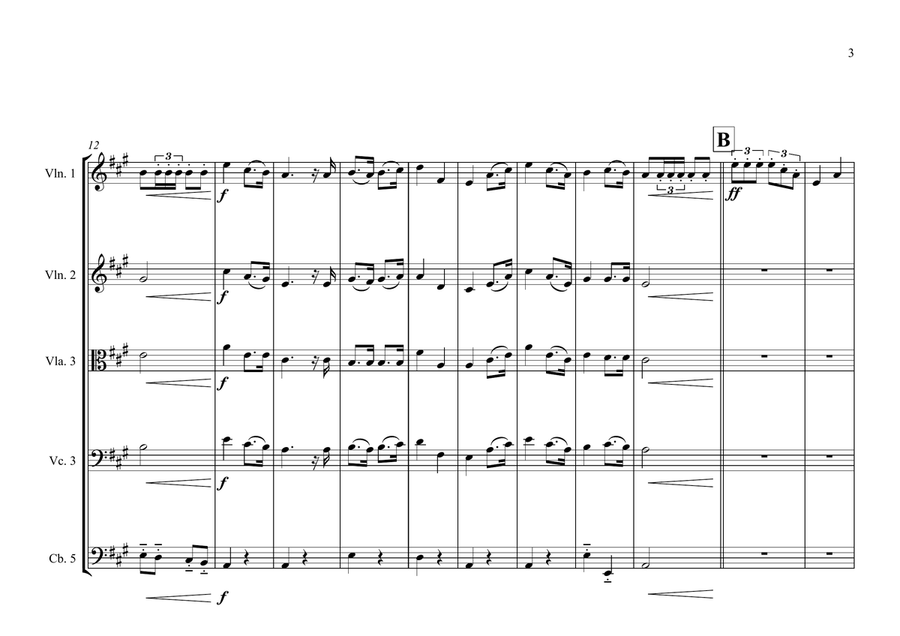 Chadian National Anthem for String Orchestra (World National Anthem Series) String Orchestra scores gallery preview page 3