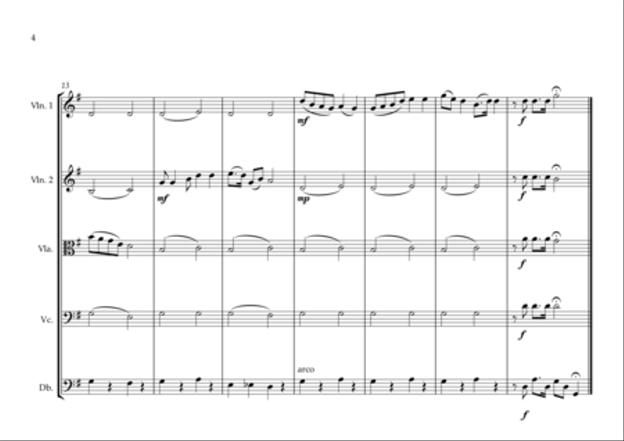 Central African National Anthem for String Orchestra String Orchestra scores gallery preview page 4