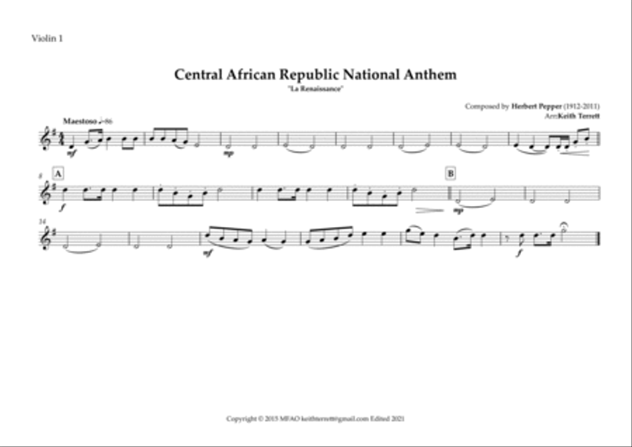 Central African National Anthem for String Orchestra String Orchestra scores gallery preview page 5