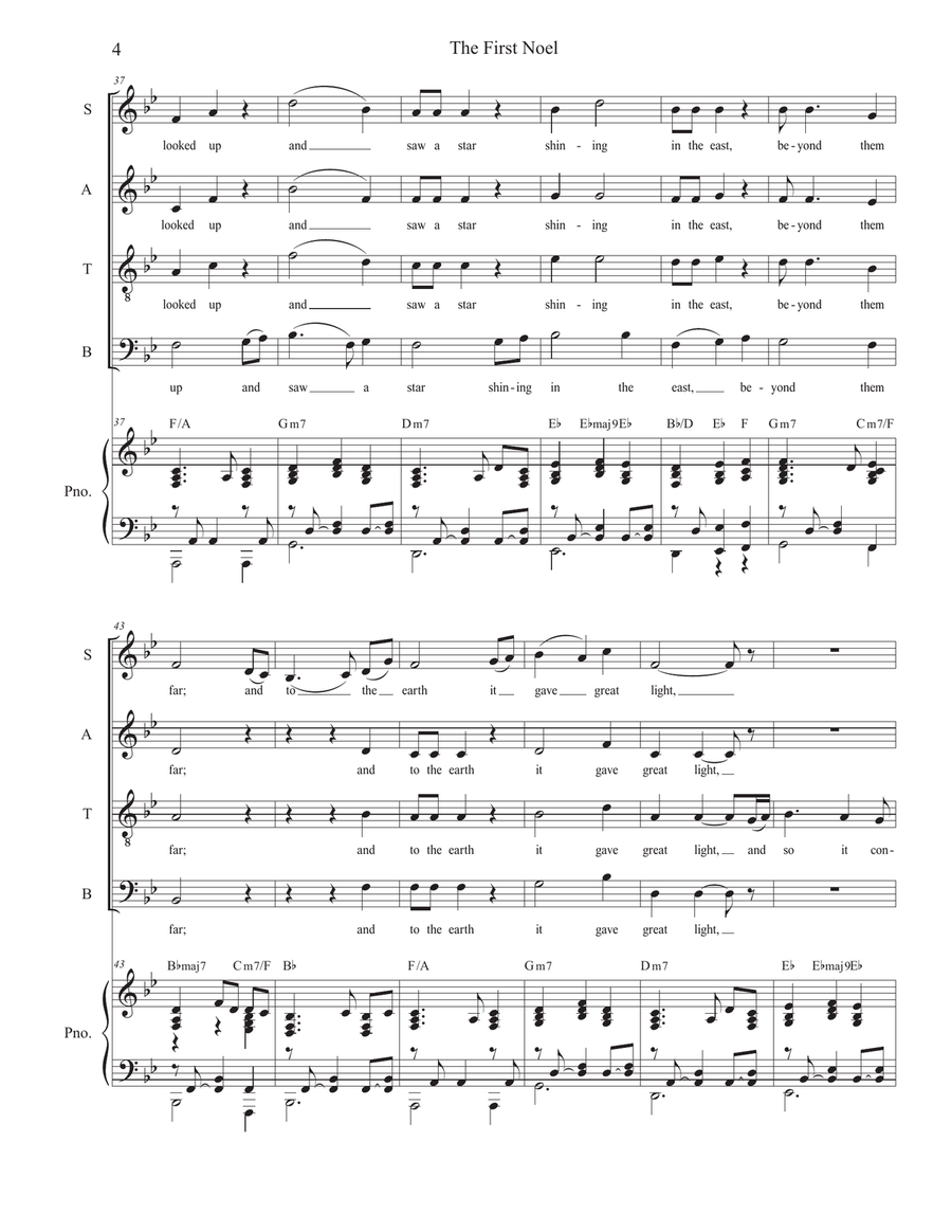 The First Noel (Vocal Quartet - (SATB) 4-Part scores gallery preview page 4