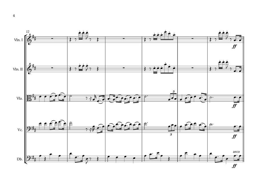 Cameroon National Anthem for String Orchestra (MFAO World National Anthem Series) String Orchestra scores gallery preview page 4