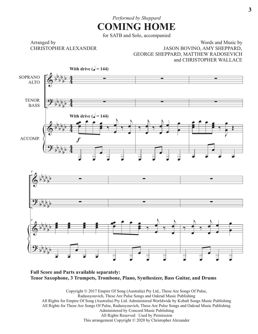 Coming Home 4-Part scores gallery preview page 3