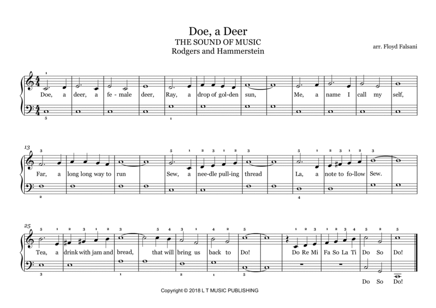 Doe A Deer Easy Piano scores gallery preview page 1