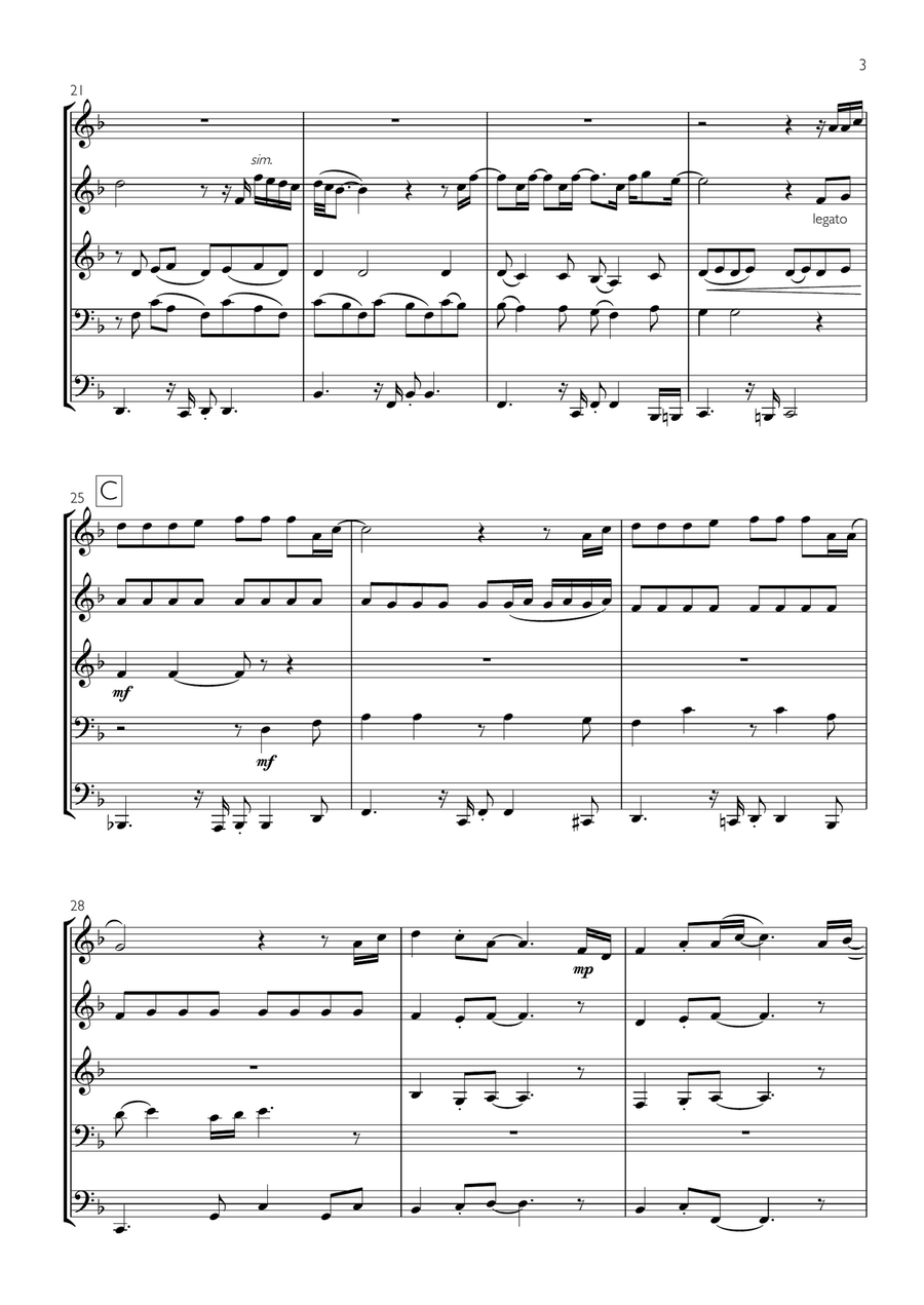 Always Remember Us This Way Brass Ensemble scores gallery preview page 3