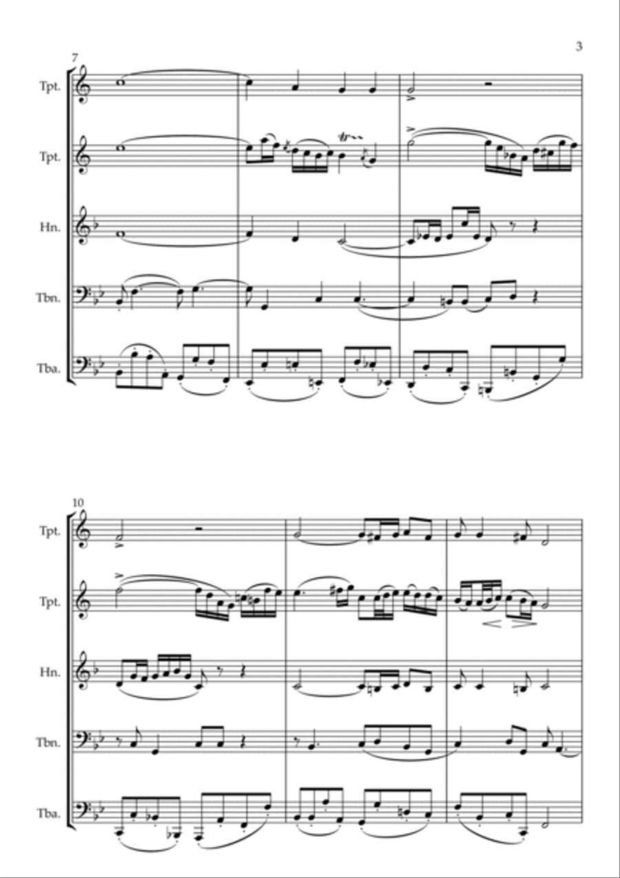 Aria (Air on a G String) for Brass Ensemble Brass Ensemble scores gallery preview page 3