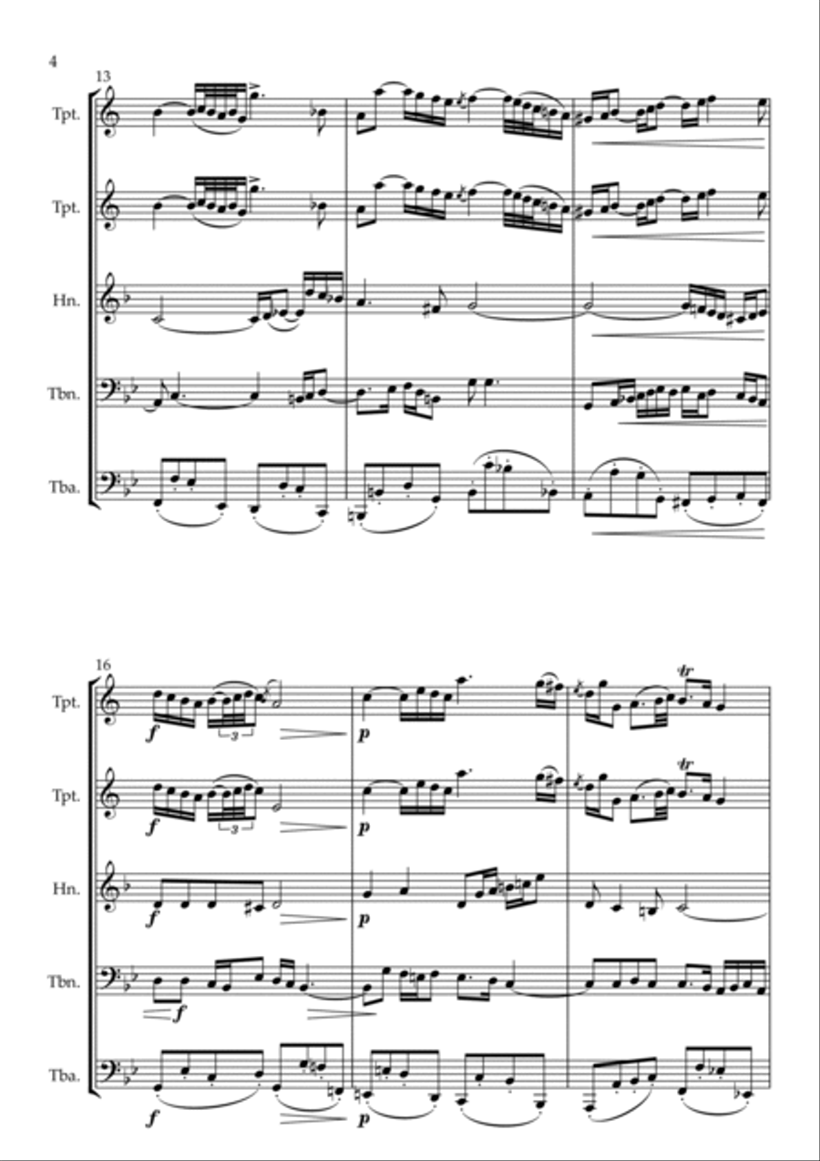 Aria (Air on a G String) for Brass Ensemble Brass Ensemble scores gallery preview page 4