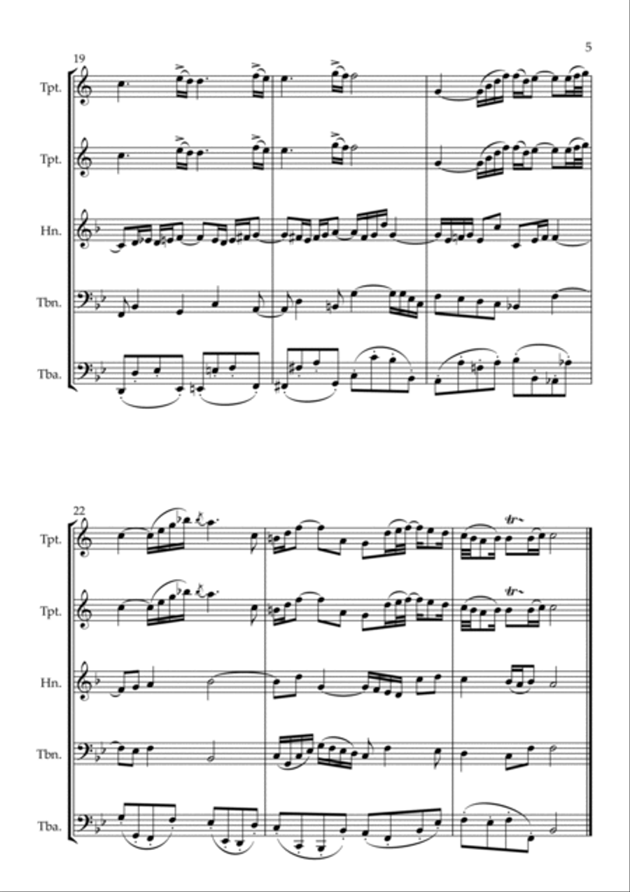 Aria (Air on a G String) for Brass Ensemble Brass Ensemble scores gallery preview page 5
