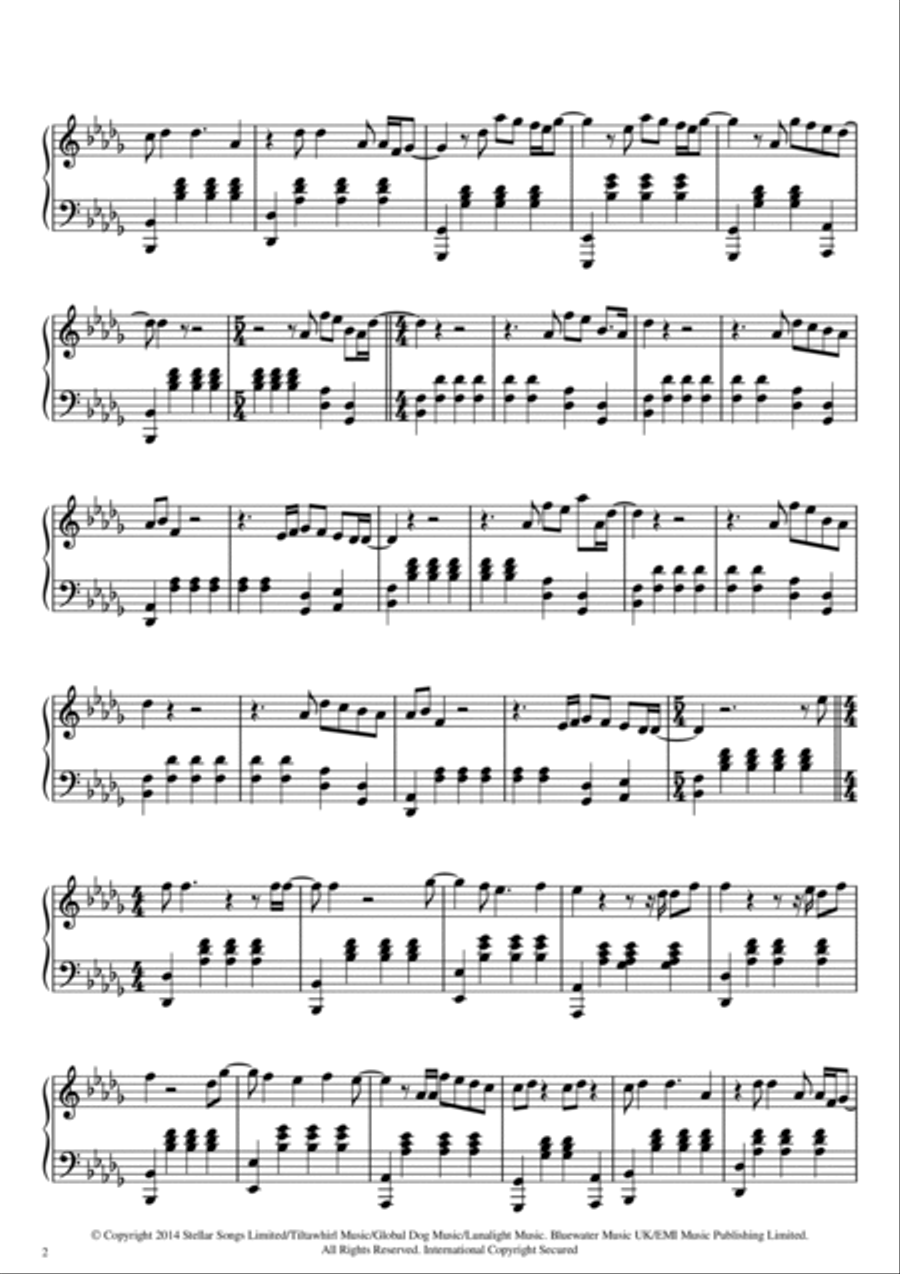 Jealous Piano Solo scores gallery preview page 2