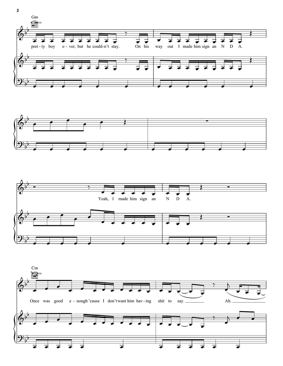NDA NDA Piano, Vocal, Guitar scores gallery preview page 2