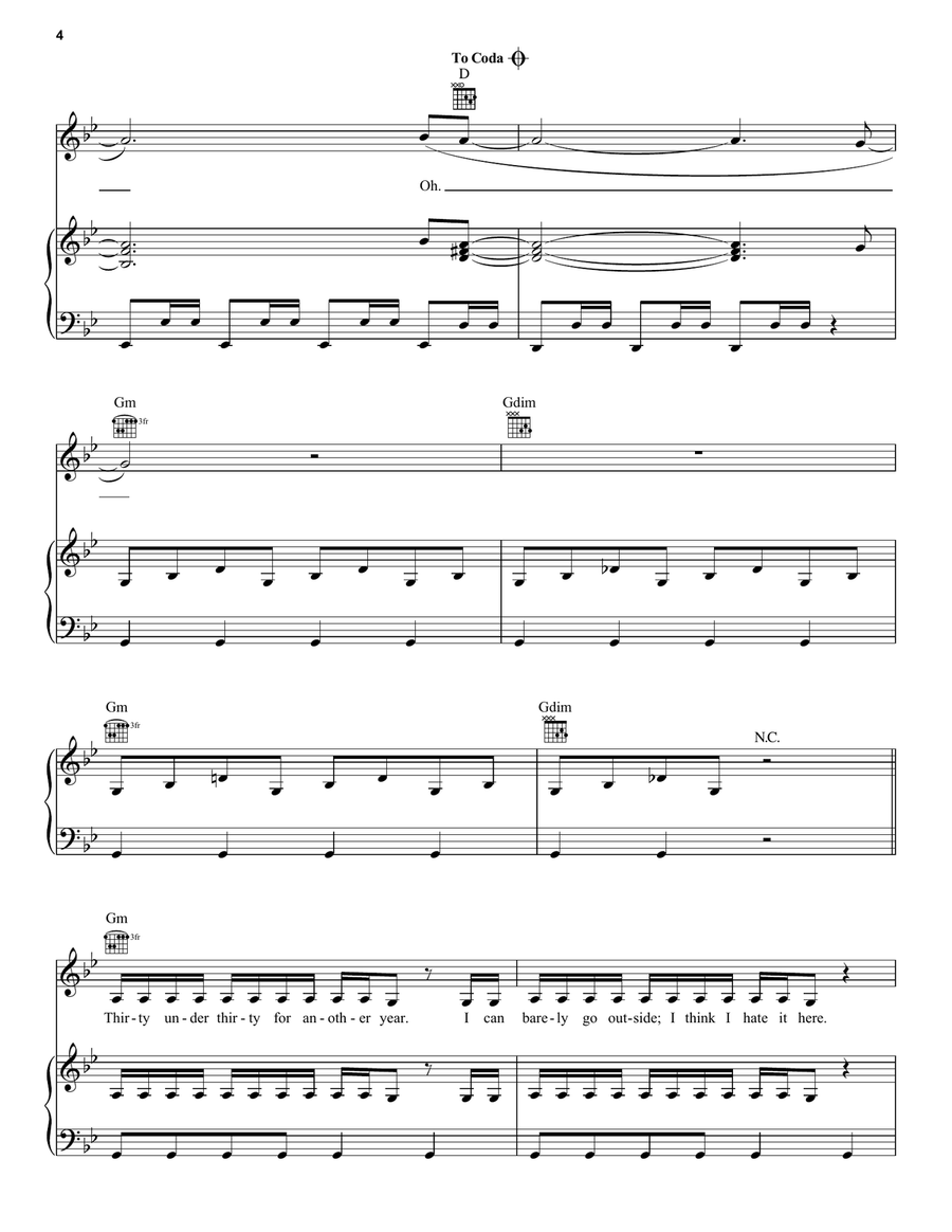 NDA NDA Piano, Vocal, Guitar scores gallery preview page 4