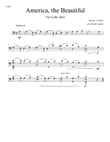 America, the Beautiful for cello solo
