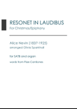 Resonet in Laudibus for SATB+organ by Alice Nevin