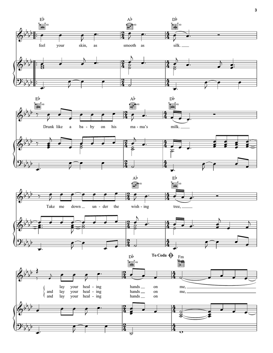Healing Hands Healing Hands Piano, Vocal, Guitar scores gallery preview page 3
