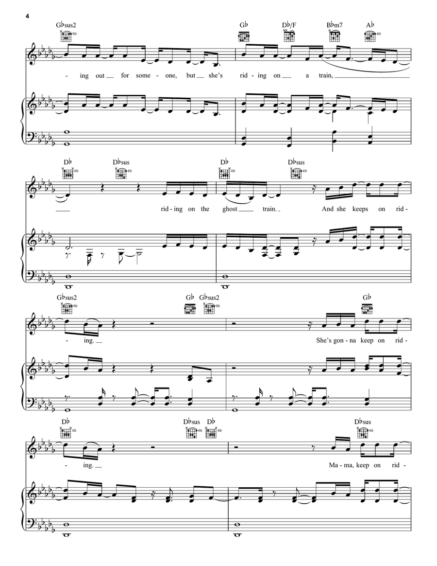 Ghost Train Ghost Train Piano, Vocal, Guitar scores gallery preview page 4