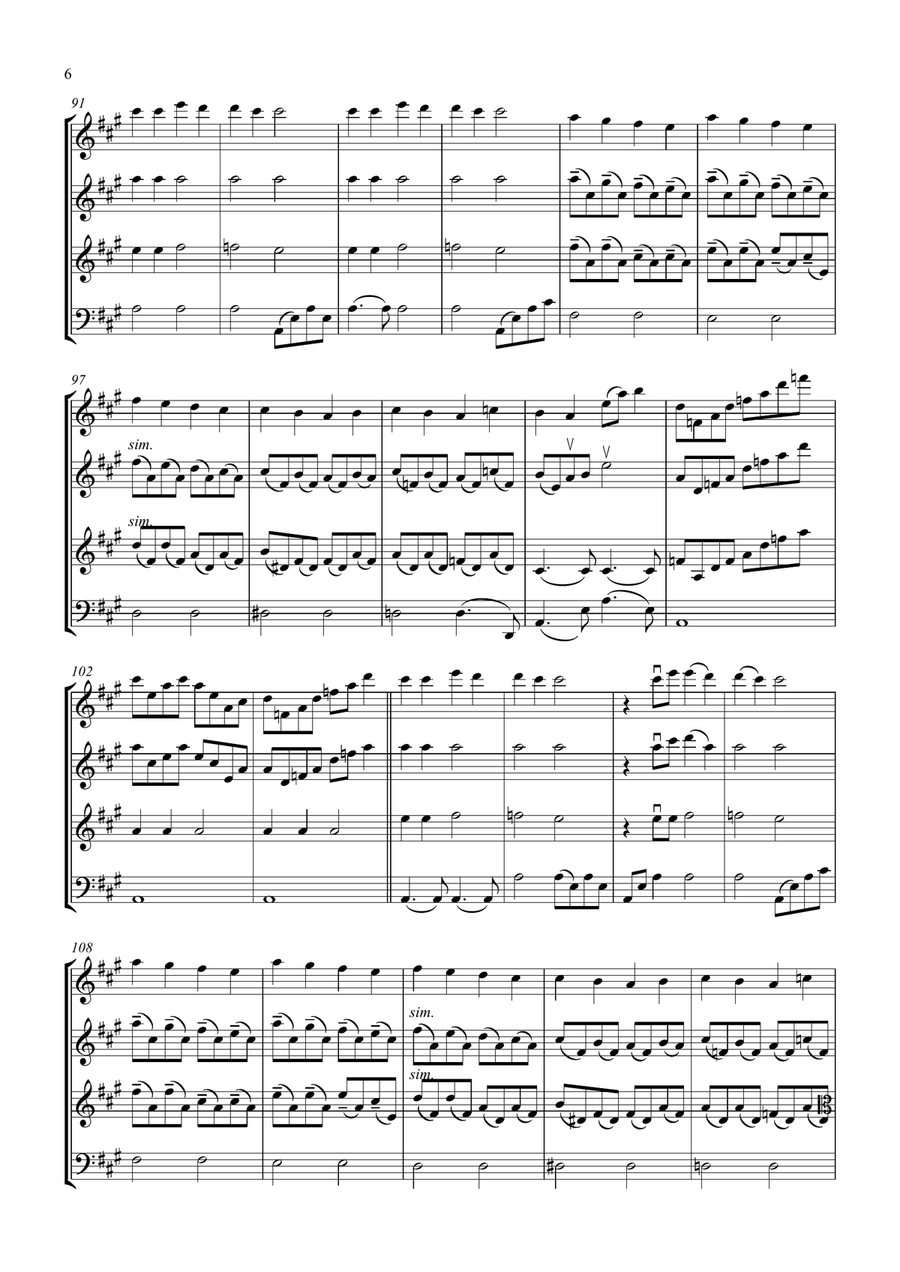 Love Actually String Quartet scores gallery preview page 6