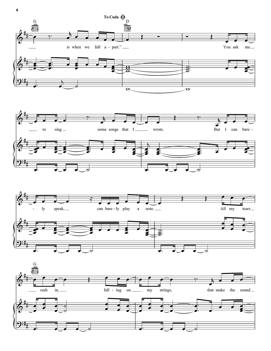 When We Fall Apart When We Fall Apart Piano, Vocal, Guitar scores gallery preview page 4