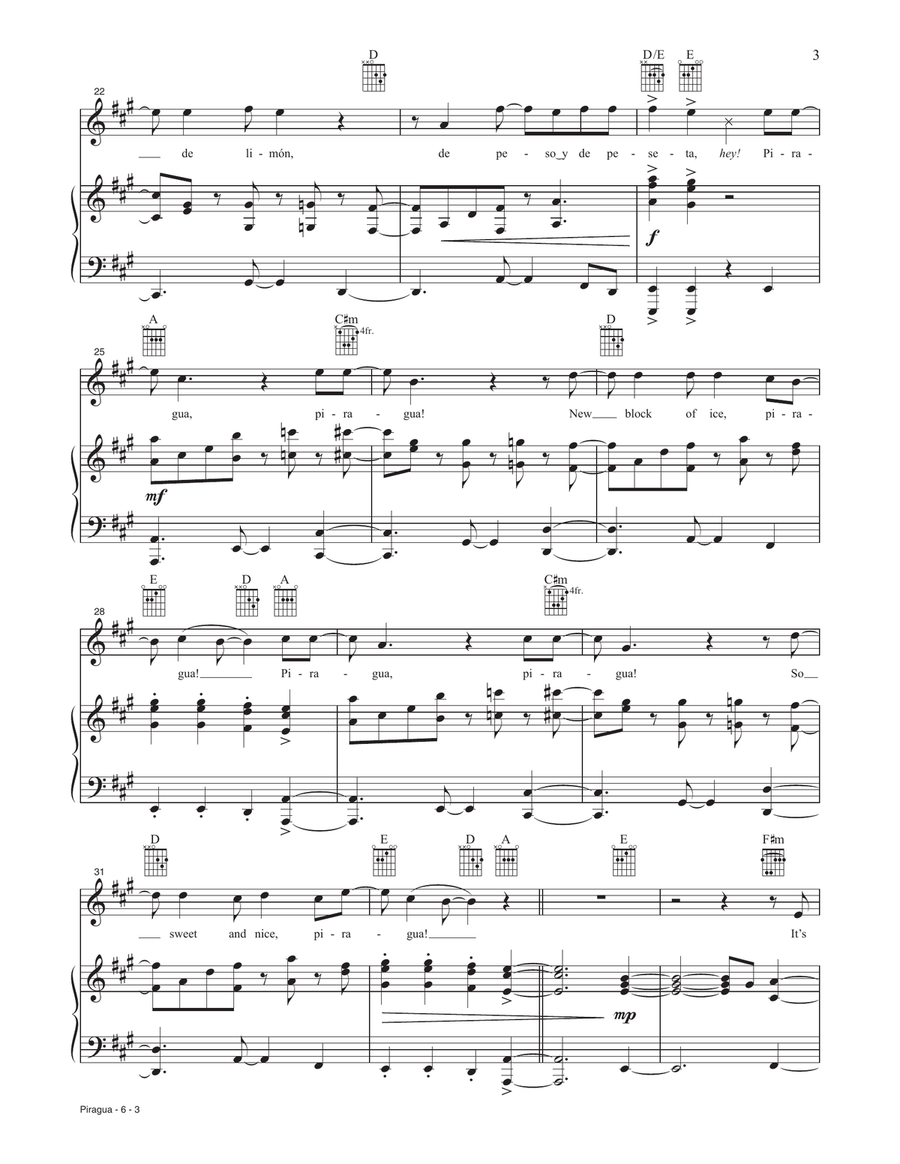 Piragua (from the Motion Picture In The Heights) Piano, Vocal, Guitar scores gallery preview page 3
