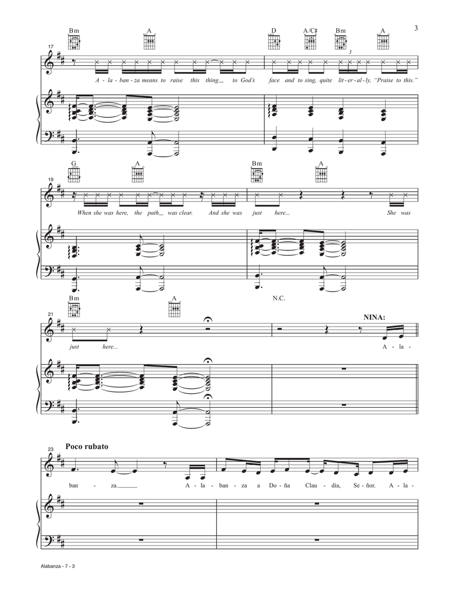 Alabanza (from the Motion Picture In The Heights) Piano, Vocal, Guitar scores gallery preview page 3