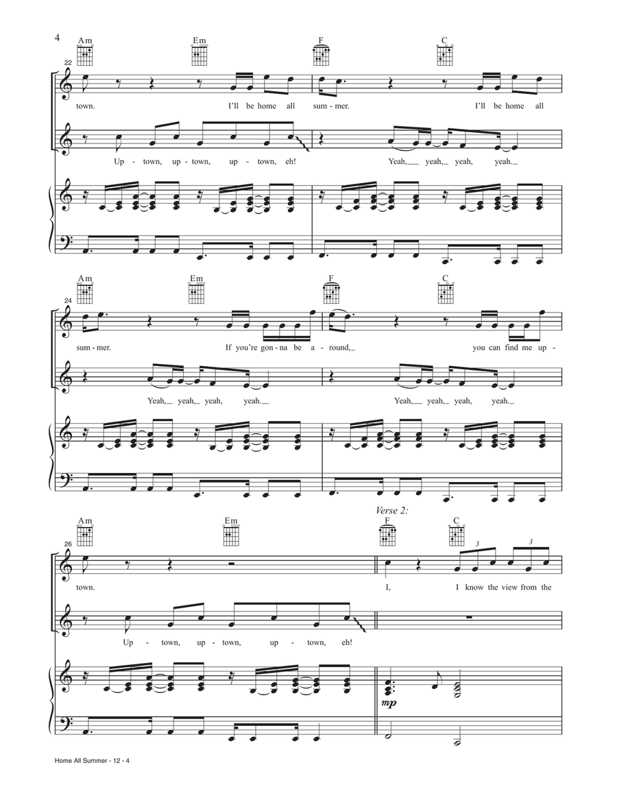 Home All Summer (from the Motion Picture In The Heights) Piano, Vocal, Guitar scores gallery preview page 4