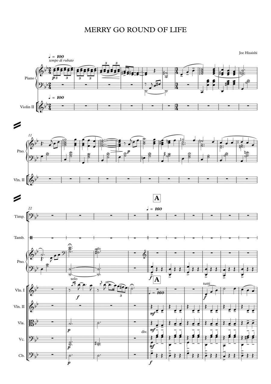 Merry-go-round Of Life String Orchestra scores gallery preview page 1