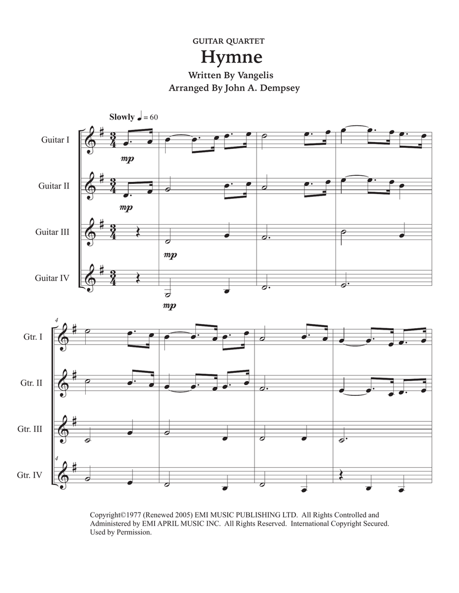 Hymne Guitar Ensemble scores gallery preview page 5