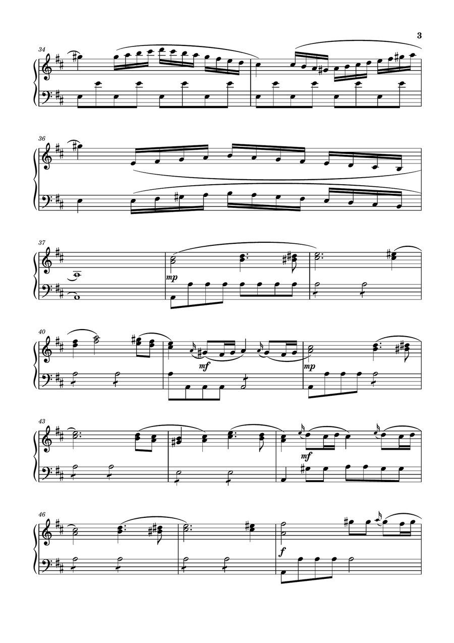 Excerpts from Axur,re d'Ormus Overture-Antonio Salieri Piano Solo scores gallery preview page 3