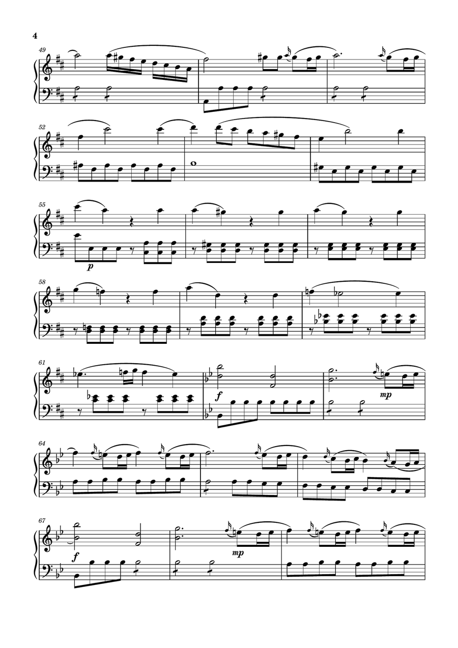 Excerpts from Axur,re d'Ormus Overture-Antonio Salieri Piano Solo scores gallery preview page 4