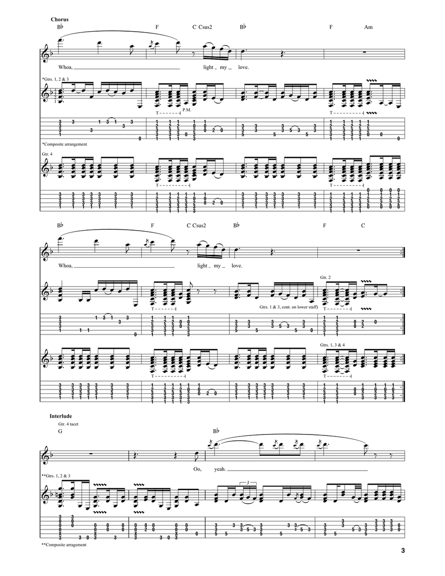 Light My Love Light My Love Guitar Tablature scores gallery preview page 3