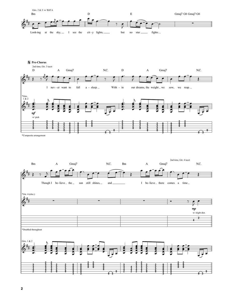 Broken Bells Broken Bells Guitar Tablature scores gallery preview page 2
