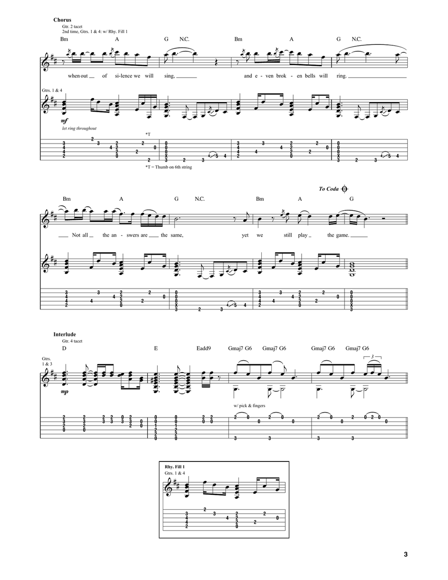 Broken Bells Broken Bells Guitar Tablature scores gallery preview page 3