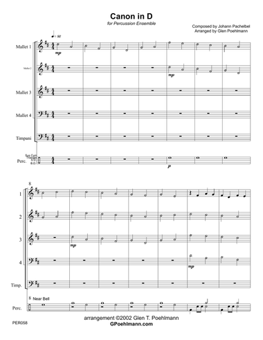 CANON IN D (Pachelbel) - PERCUSSION ENSEMBLE