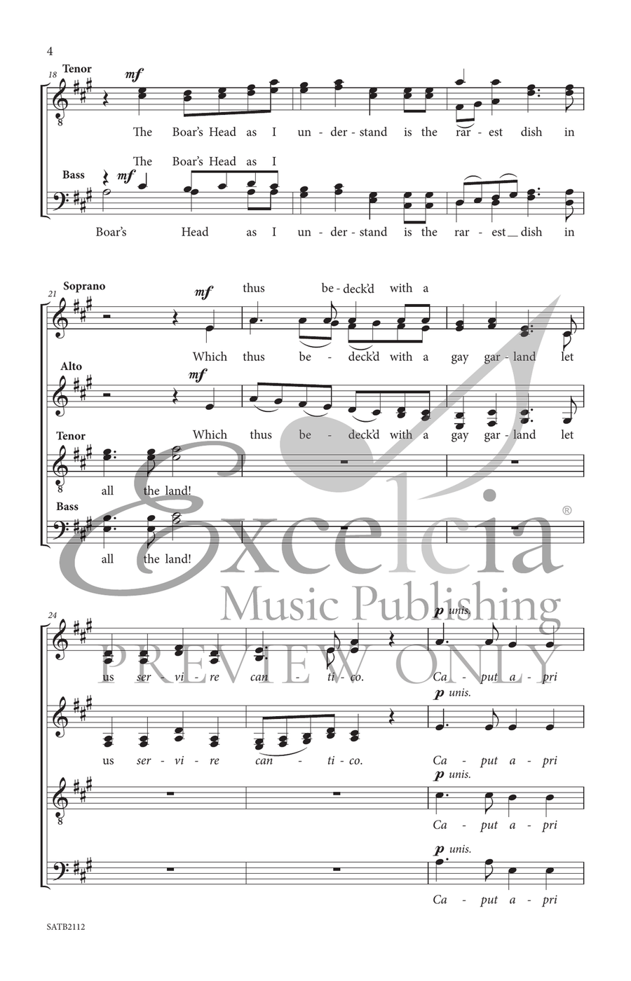 The Boar's Head Carol The Boar's Head Carol Divisi scores gallery preview page 5