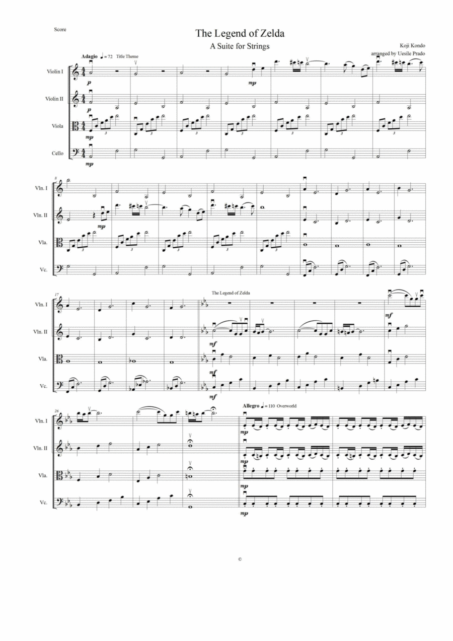 The Legend Of Zelda String Quartet scores gallery preview page 1
