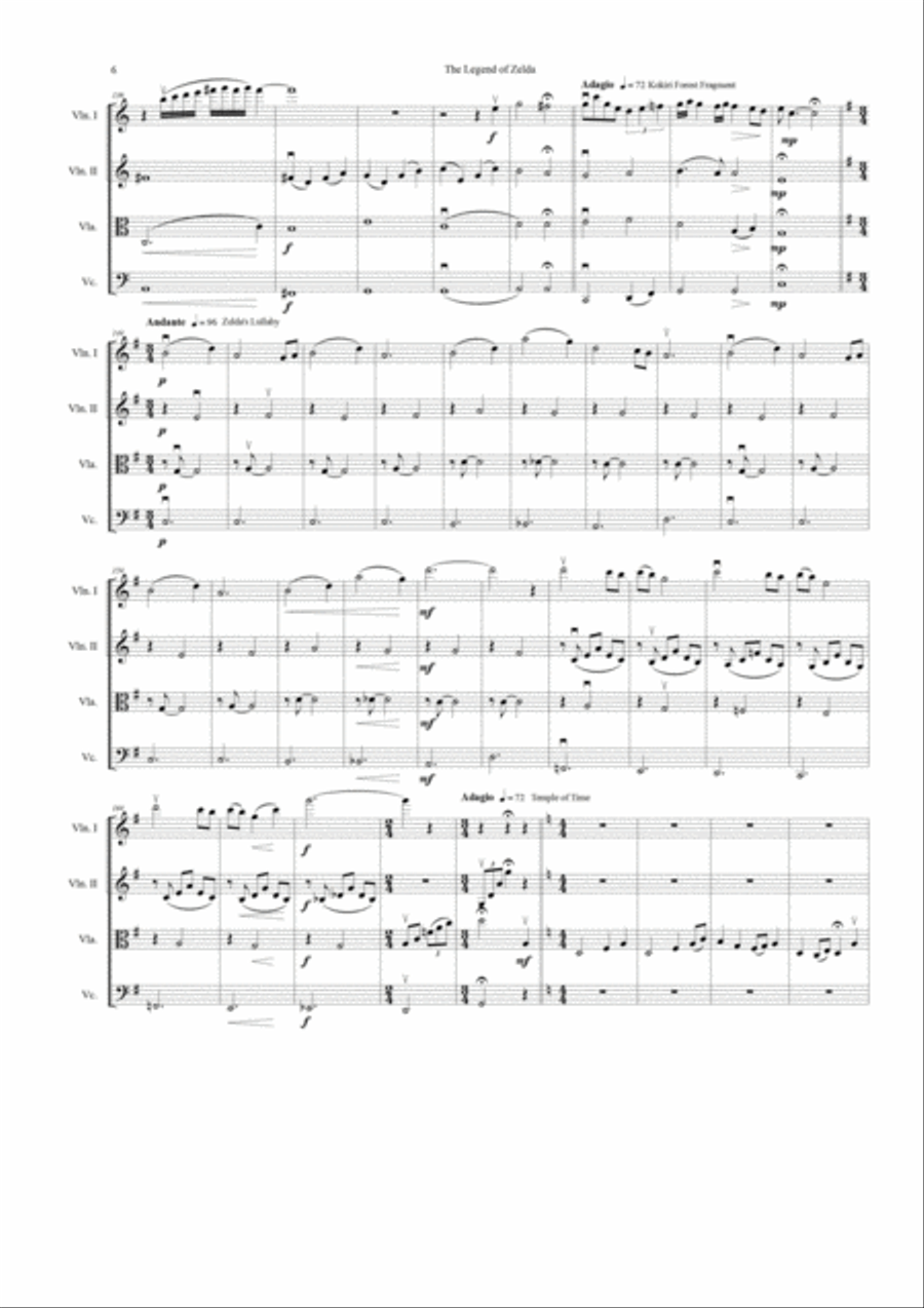 The Legend Of Zelda String Quartet scores gallery preview page 6