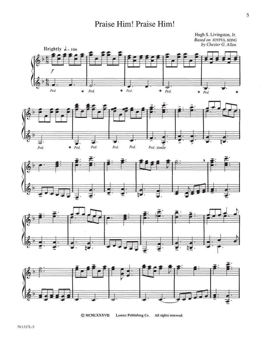 His Eye Is on the Sparrow (Digital Download) Piano Solo scores gallery preview page 5