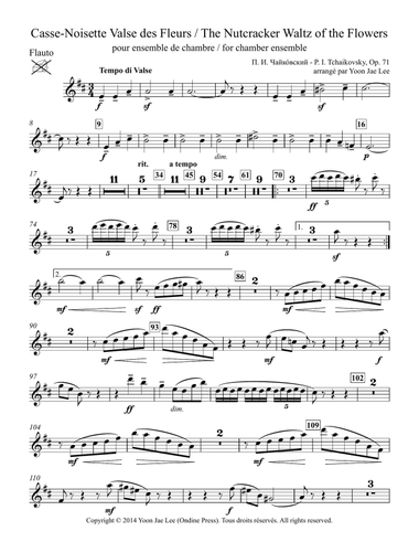 The Nutcracker Waltz of the Flowers for Chamber Ensemble, Op. 71 - Set of Parts