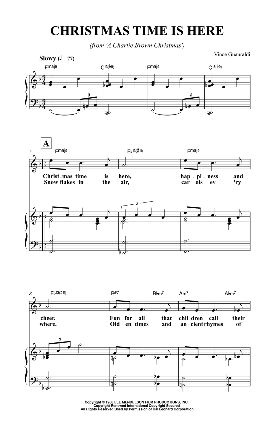 Christmas Time Is Here Piano, Vocal scores gallery preview page 3
