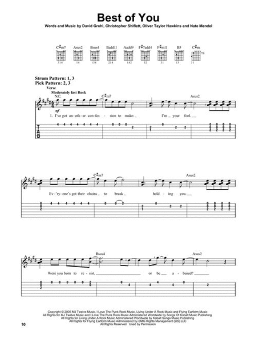 Foo Fighters – Easy Guitar with Tab Guitar Tablature scores gallery preview page 6