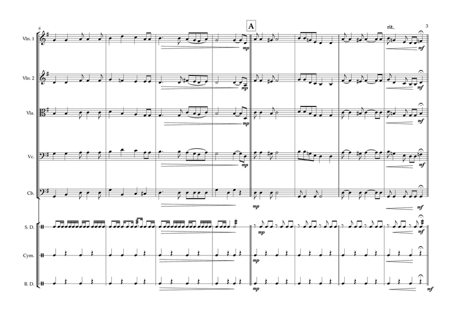 American Samoan Territorial Anthem for String Orchestra & Percussion String Orchestra scores gallery preview page 3