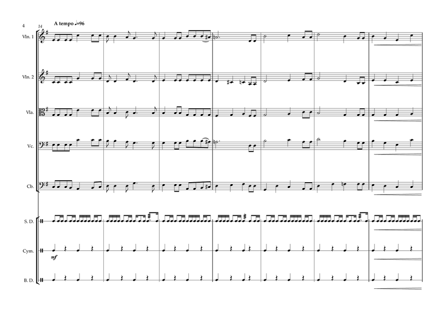 American Samoan Territorial Anthem for String Orchestra & Percussion String Orchestra scores gallery preview page 4