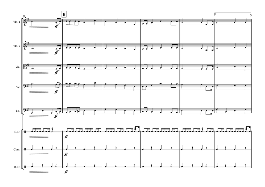 American Samoan Territorial Anthem for String Orchestra & Percussion String Orchestra scores gallery preview page 5