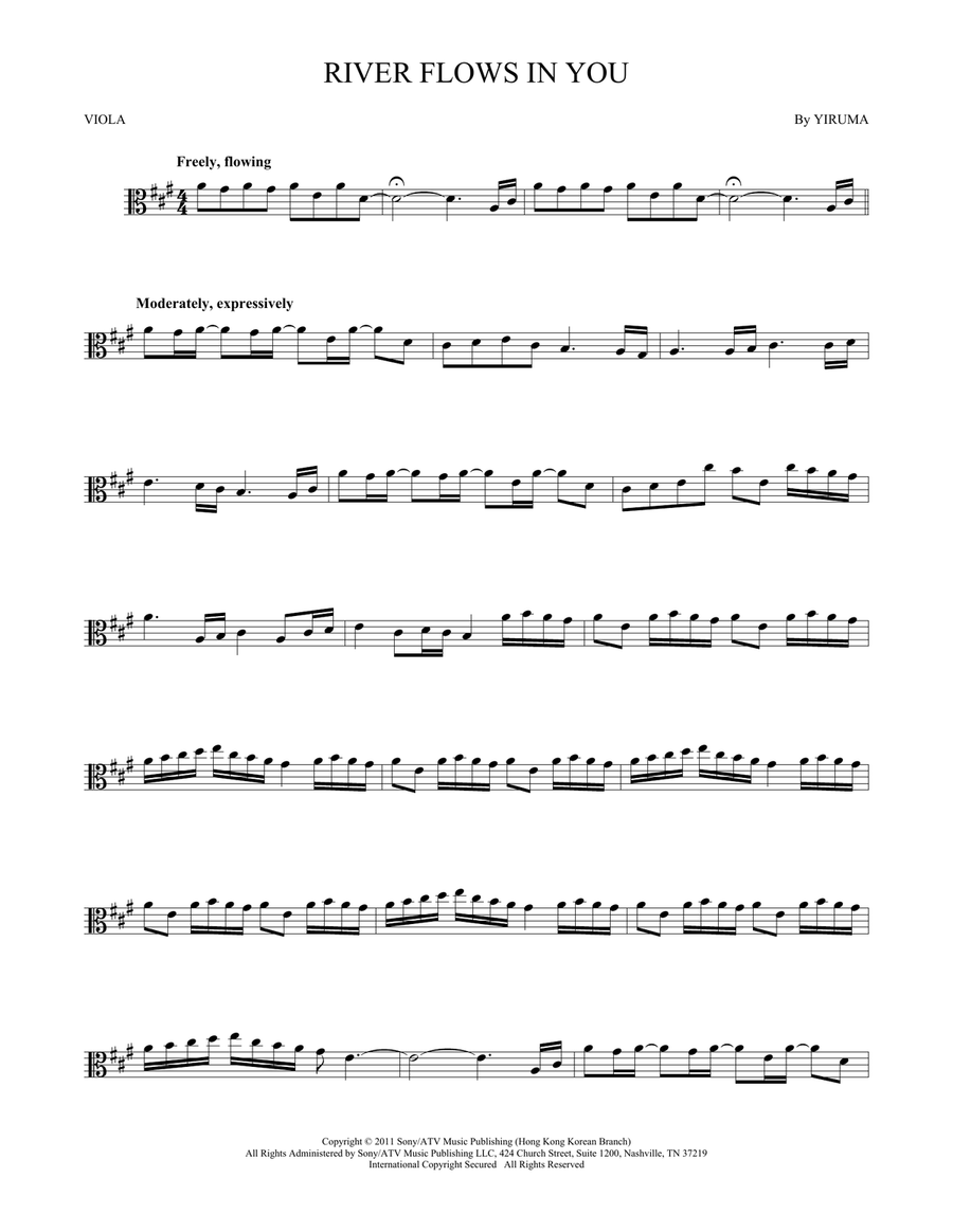 River Flows In You River Flows In You Viola Solo scores gallery preview page 1